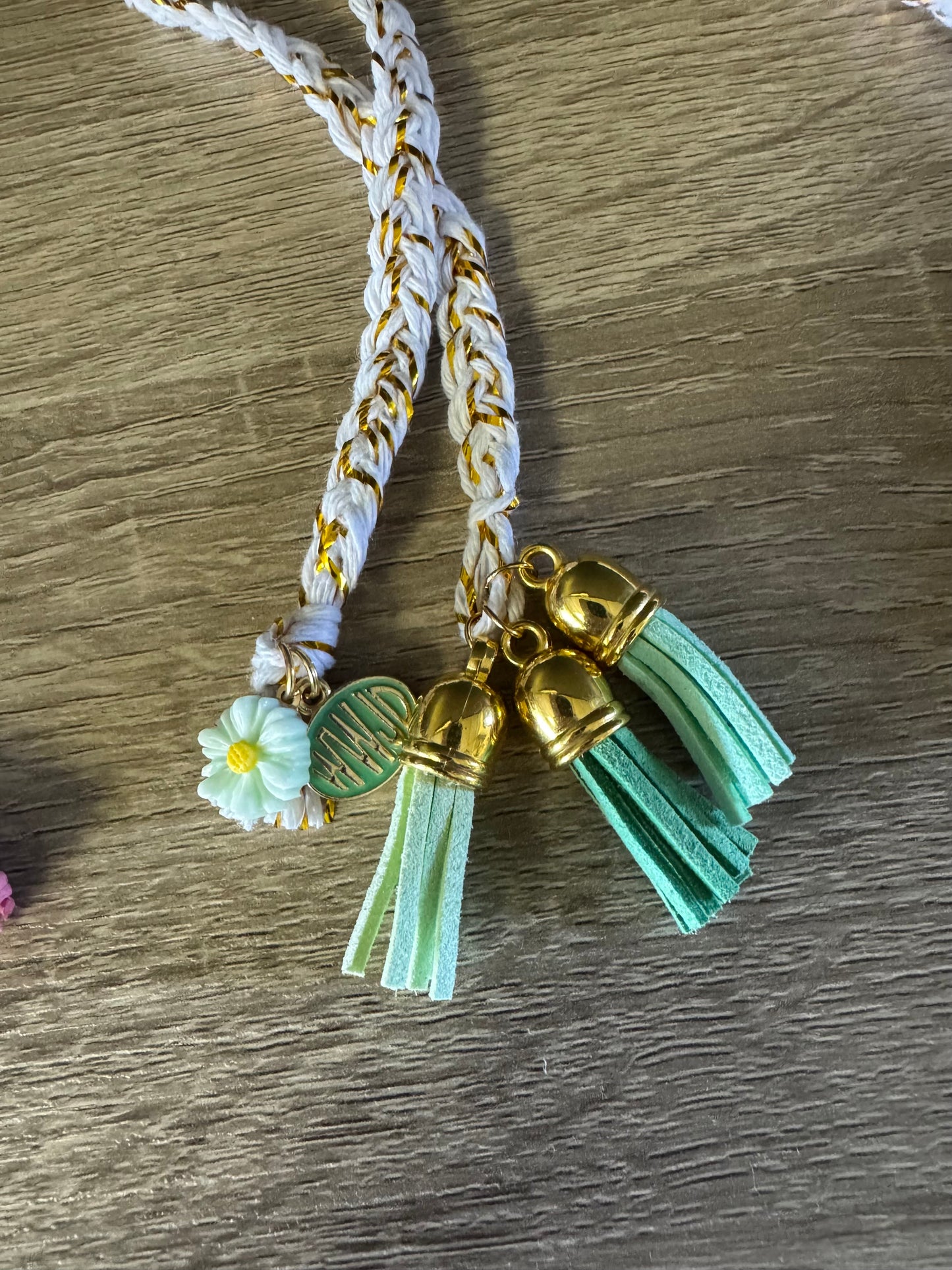Braided bookmarks w/ tassels & charms
