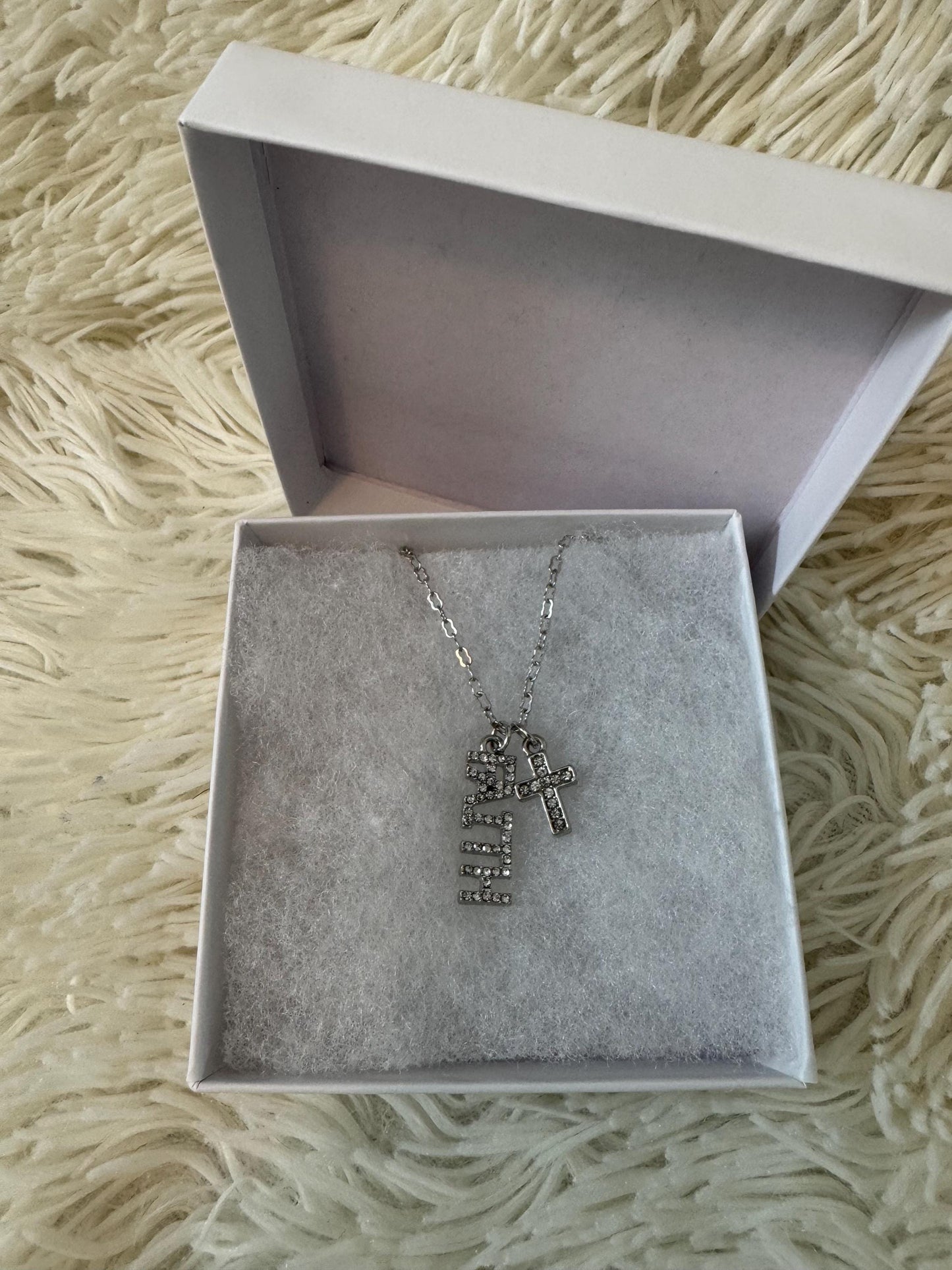 Faith + Cross Silver Necklace