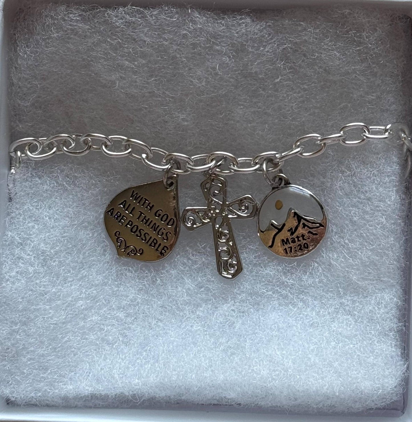 Silver Christian Charm Bracelet