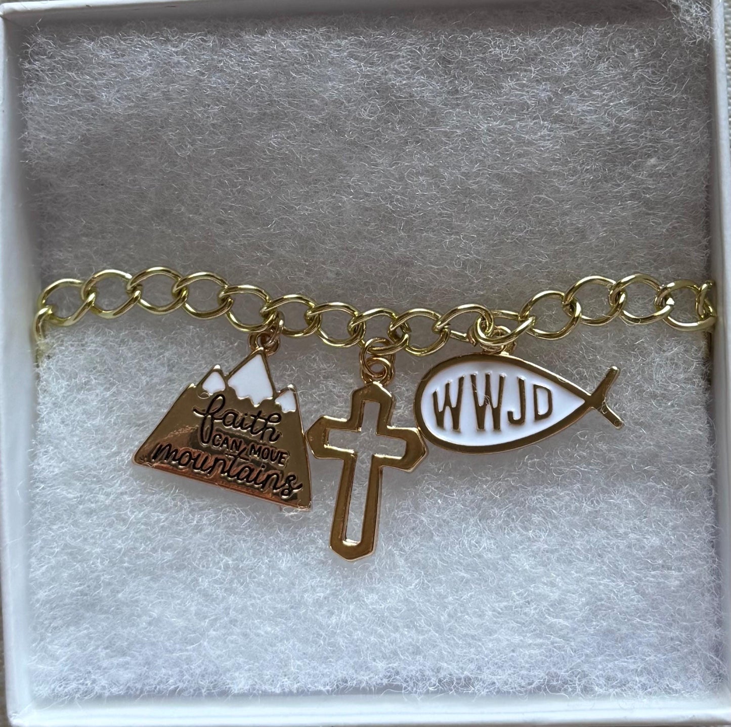 Gold Christian Charm Bracelet