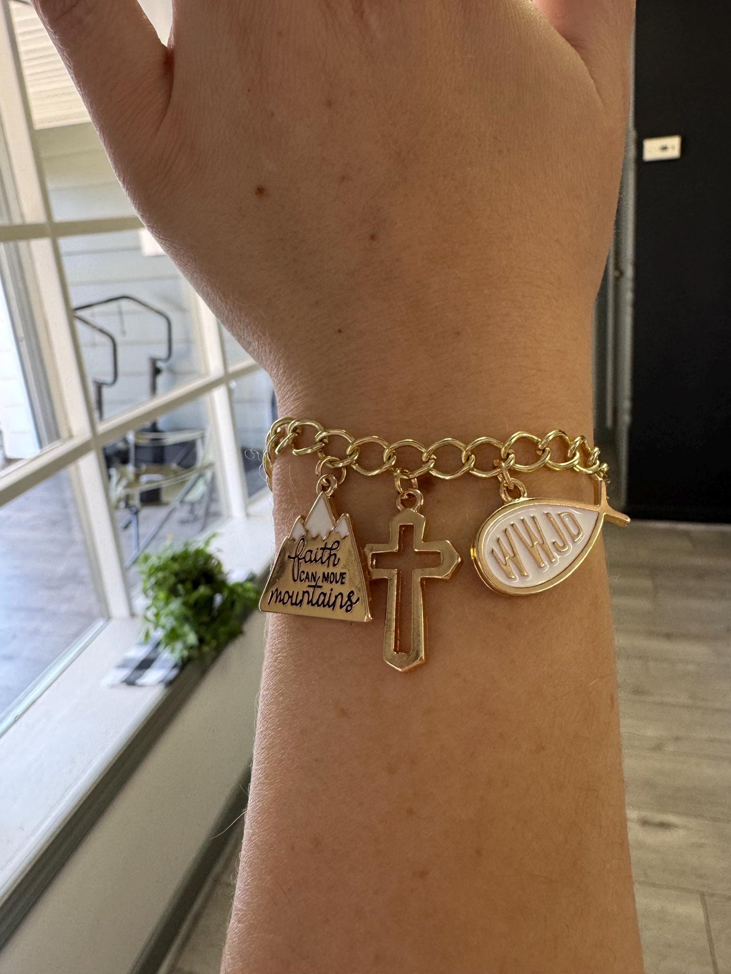 Gold Christian Charm Bracelet