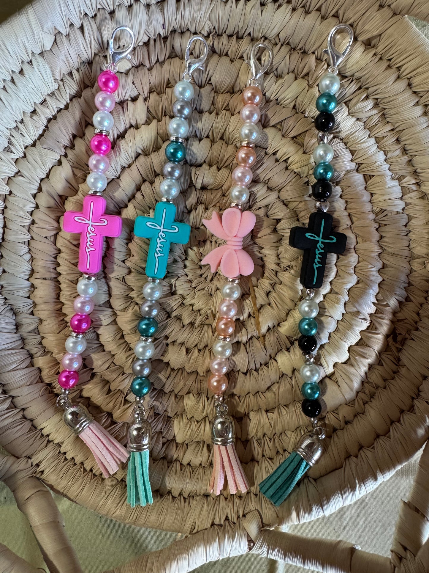 Beaded keychains w/ tassels