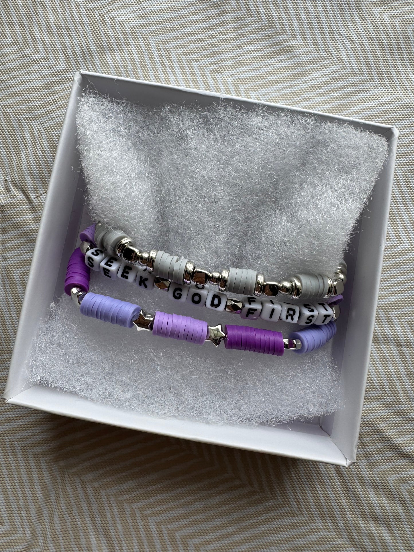 Clay bead stackable bracelets
