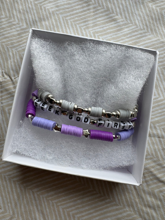Clay bead stackable bracelets