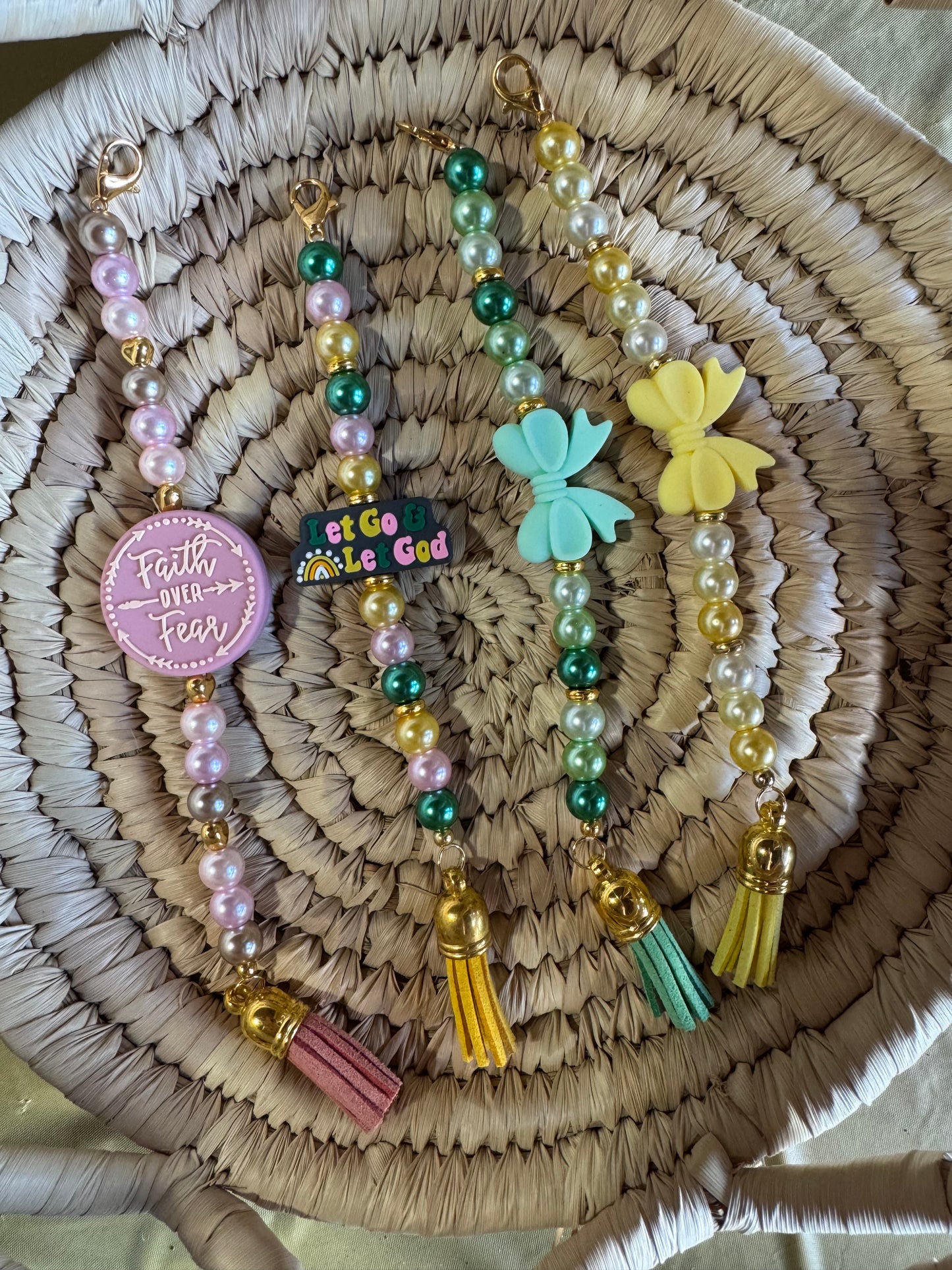 Beaded keychains w/ tassels