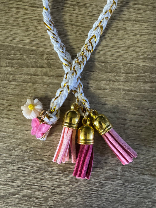 Braided bookmarks w/ tassels & charms