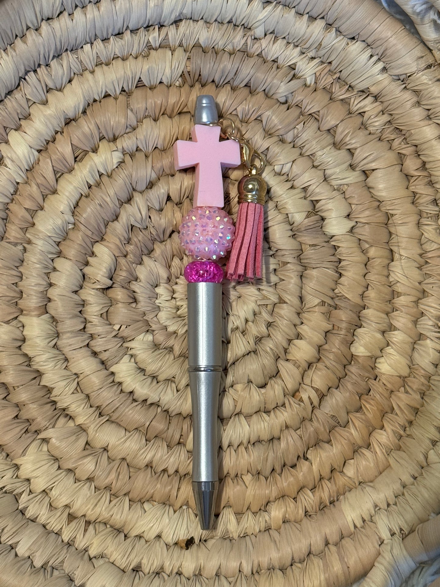 Black ink focal pen w/ cross and tassel