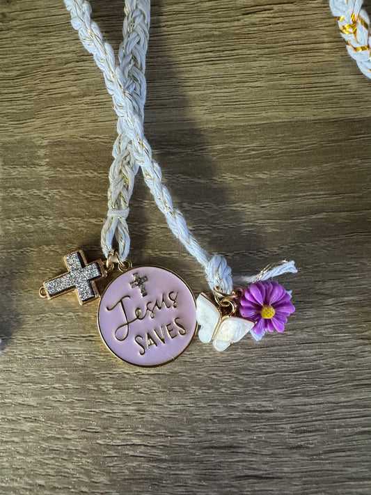 Gold braided bookmarks w/ charms