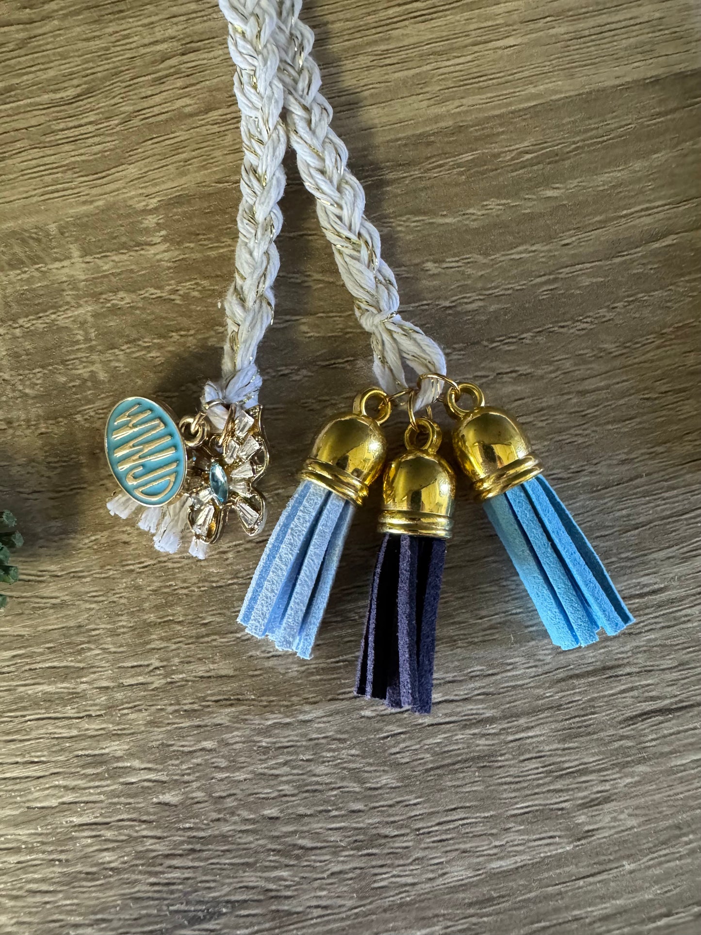 Braided bookmarks w/ tassels & charms