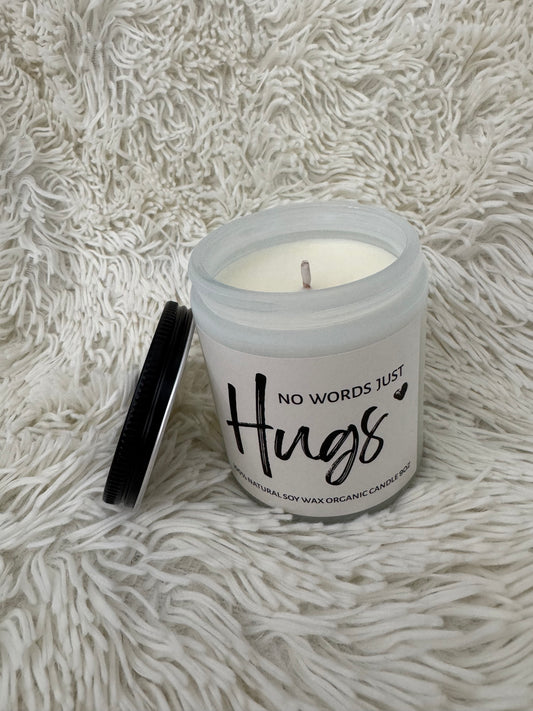 No words just hugs natural soy candle