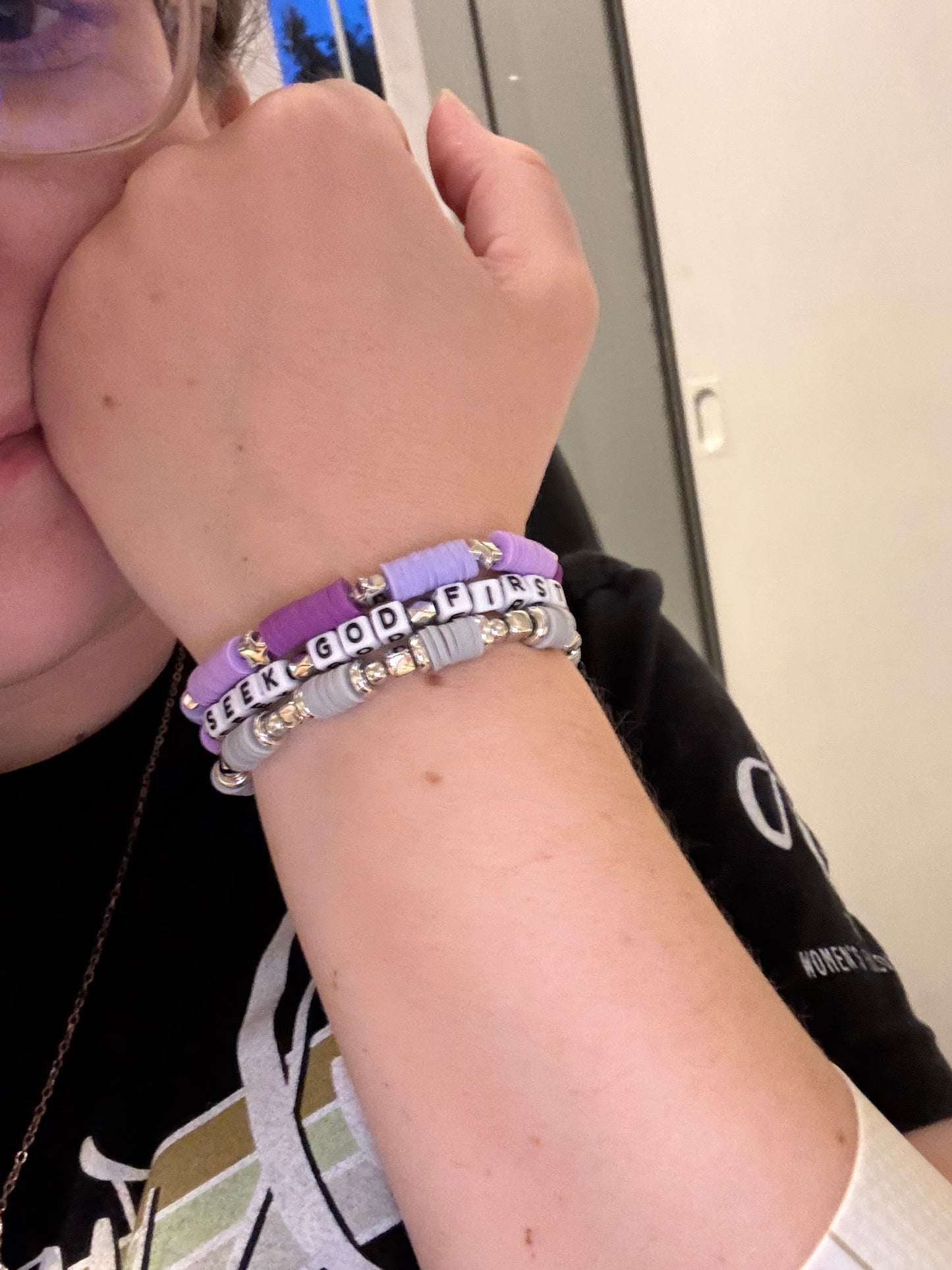 Clay bead stackable bracelets