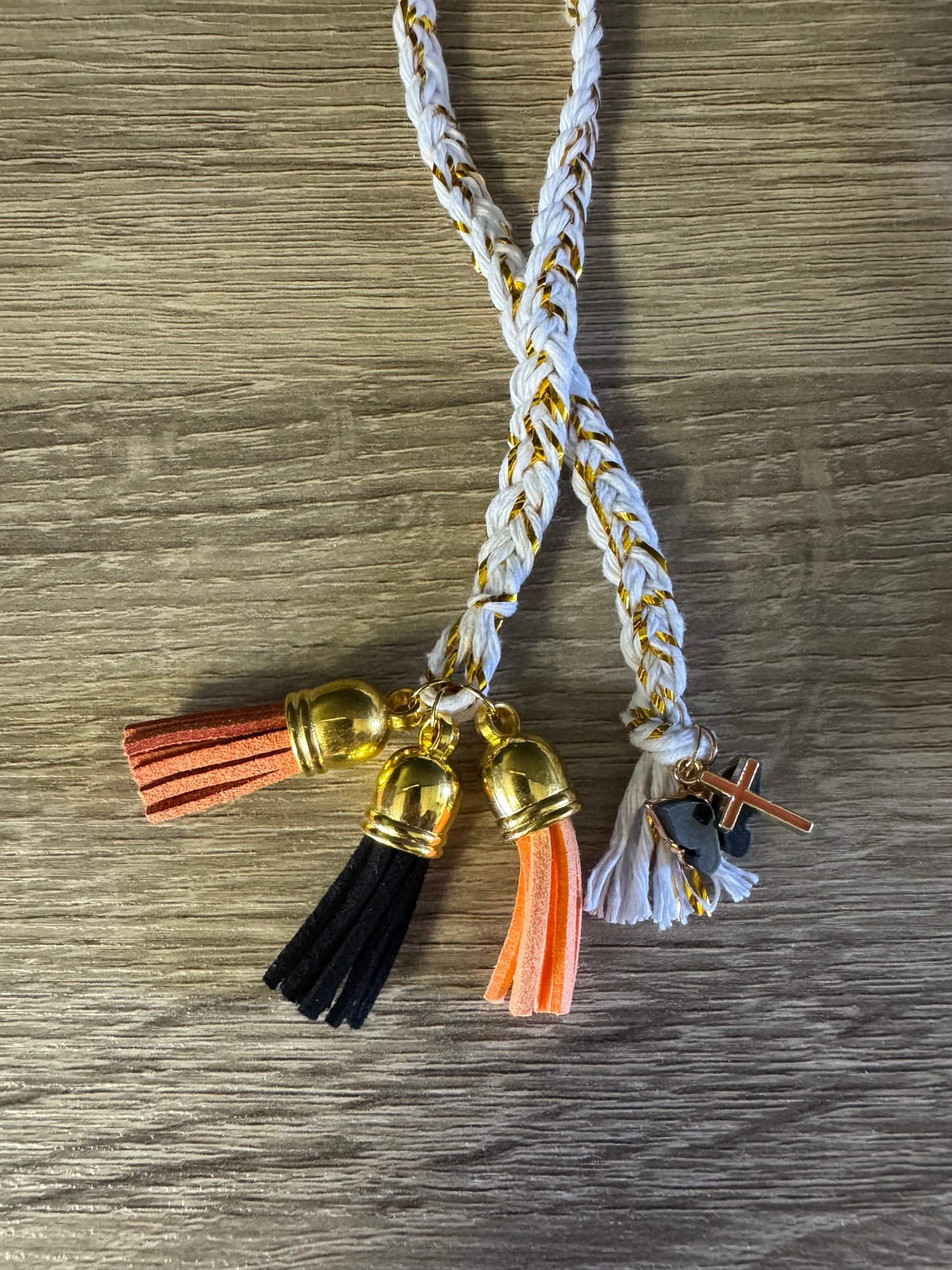 Braided bookmarks w/ tassels & charms