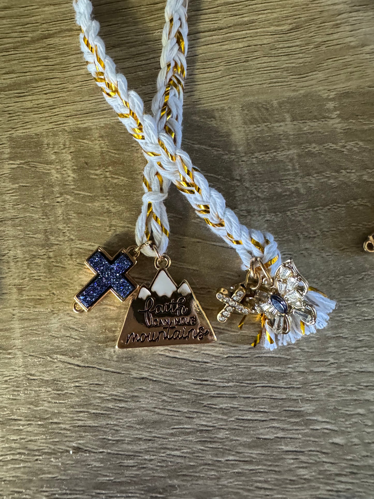 Gold braided bookmarks w/ charms