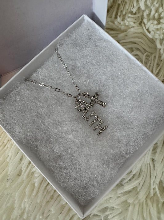 Faith + Cross Silver Necklace