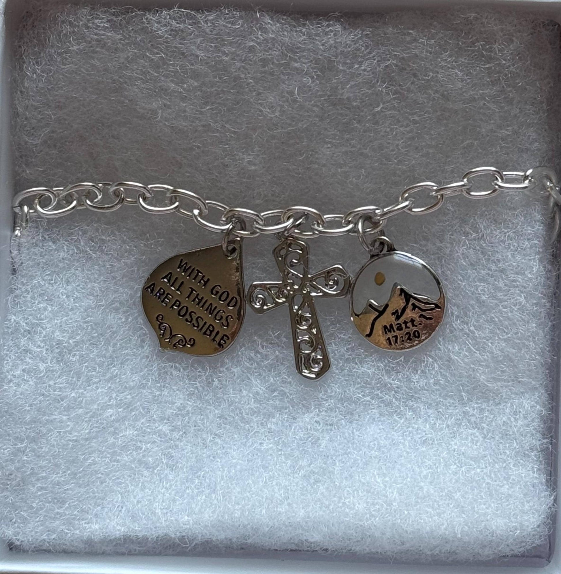 Silver Christian Charm Bracelet