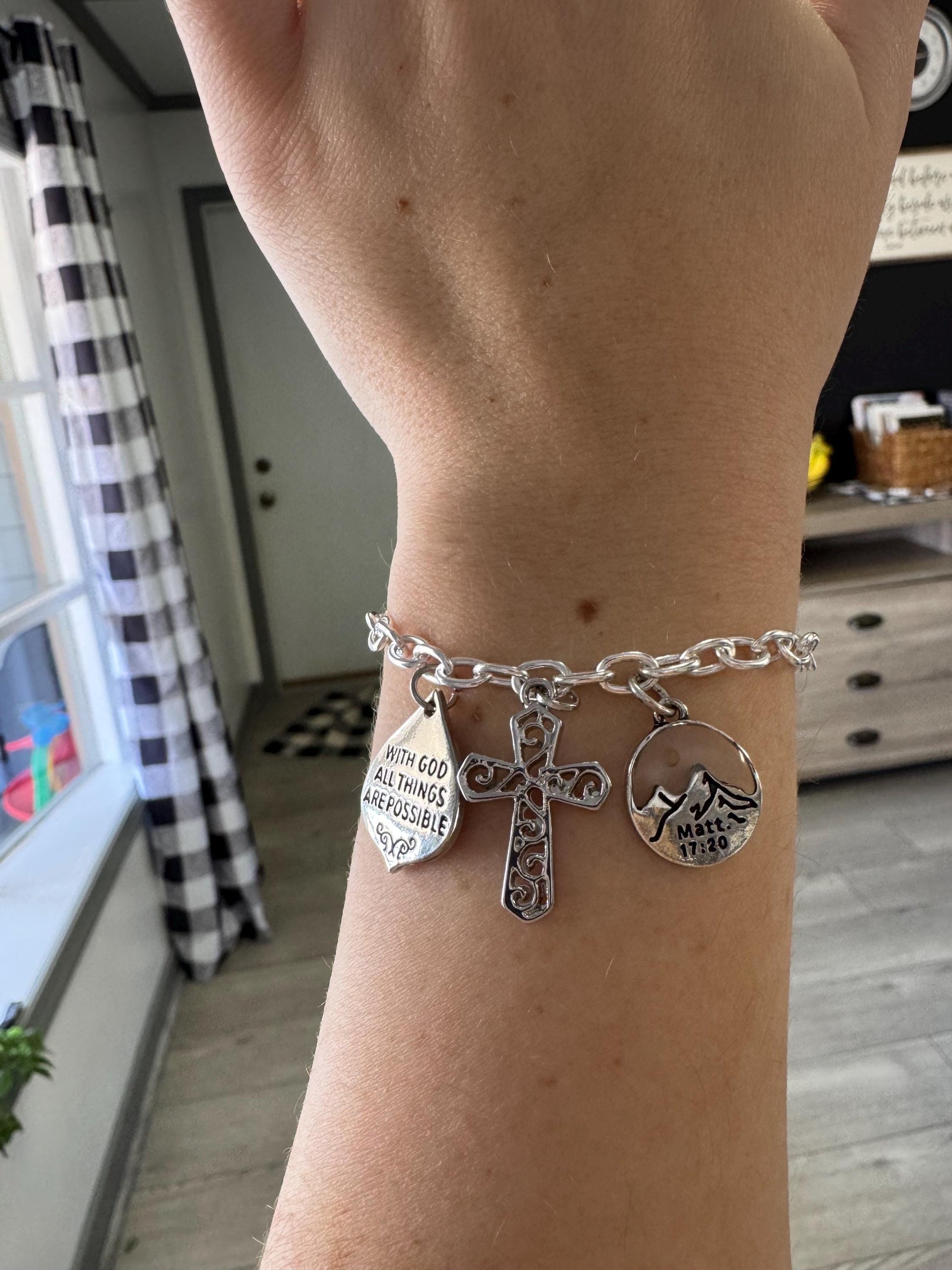 Silver Christian Charm Bracelet