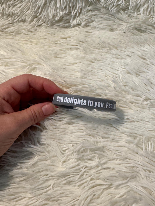 God delights in you wristlet