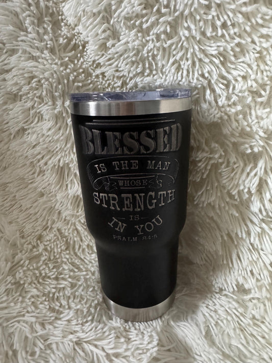 Blessed is the man black 20 oz. mug