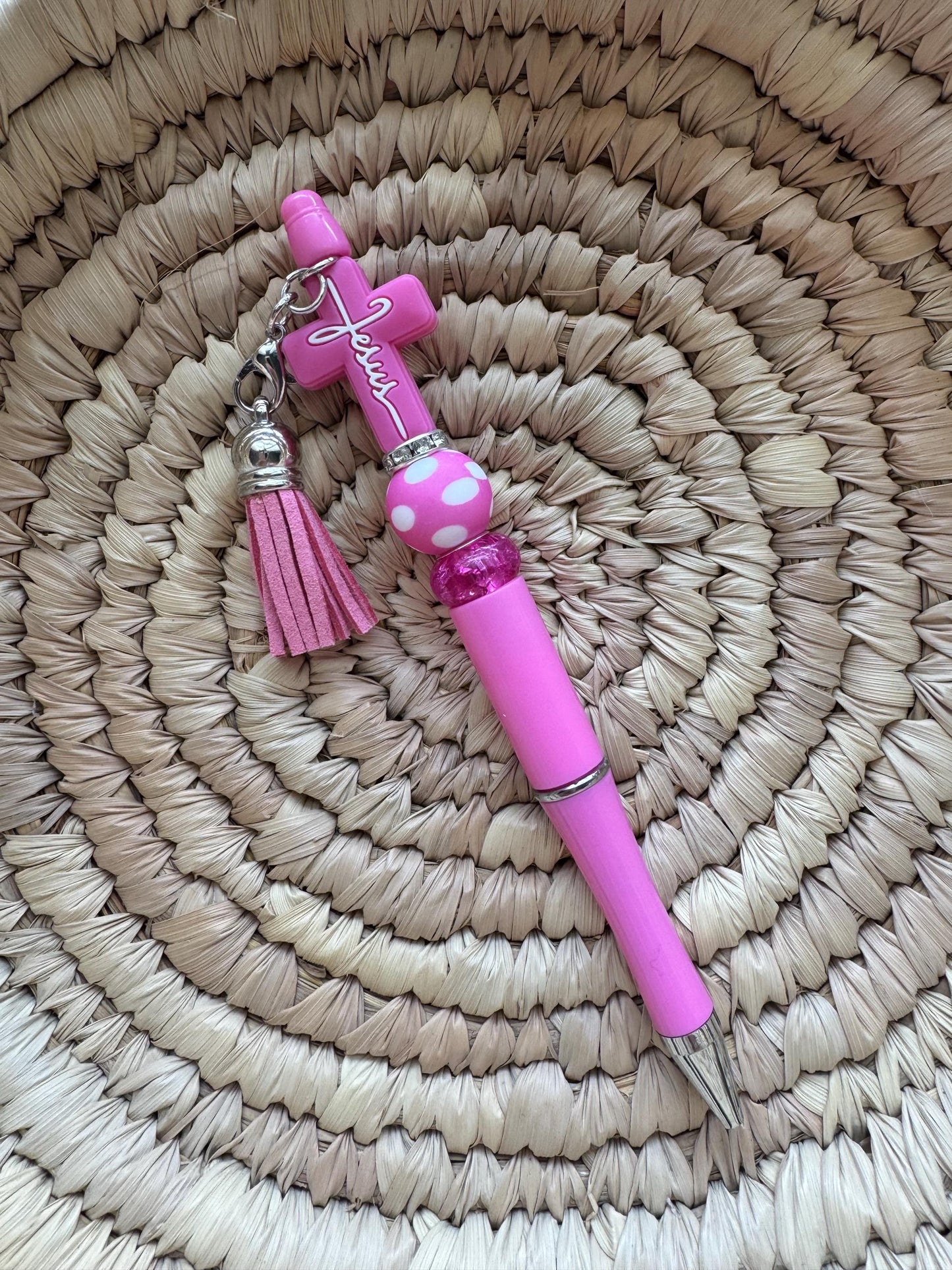 Black ink focal pen w/ cross and tassel