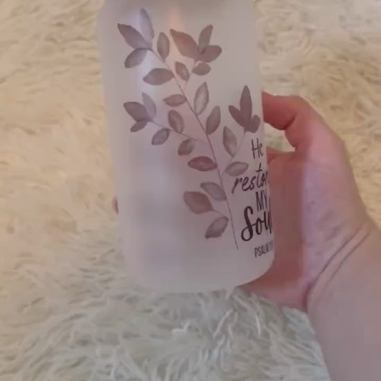He restores my soul glass cup