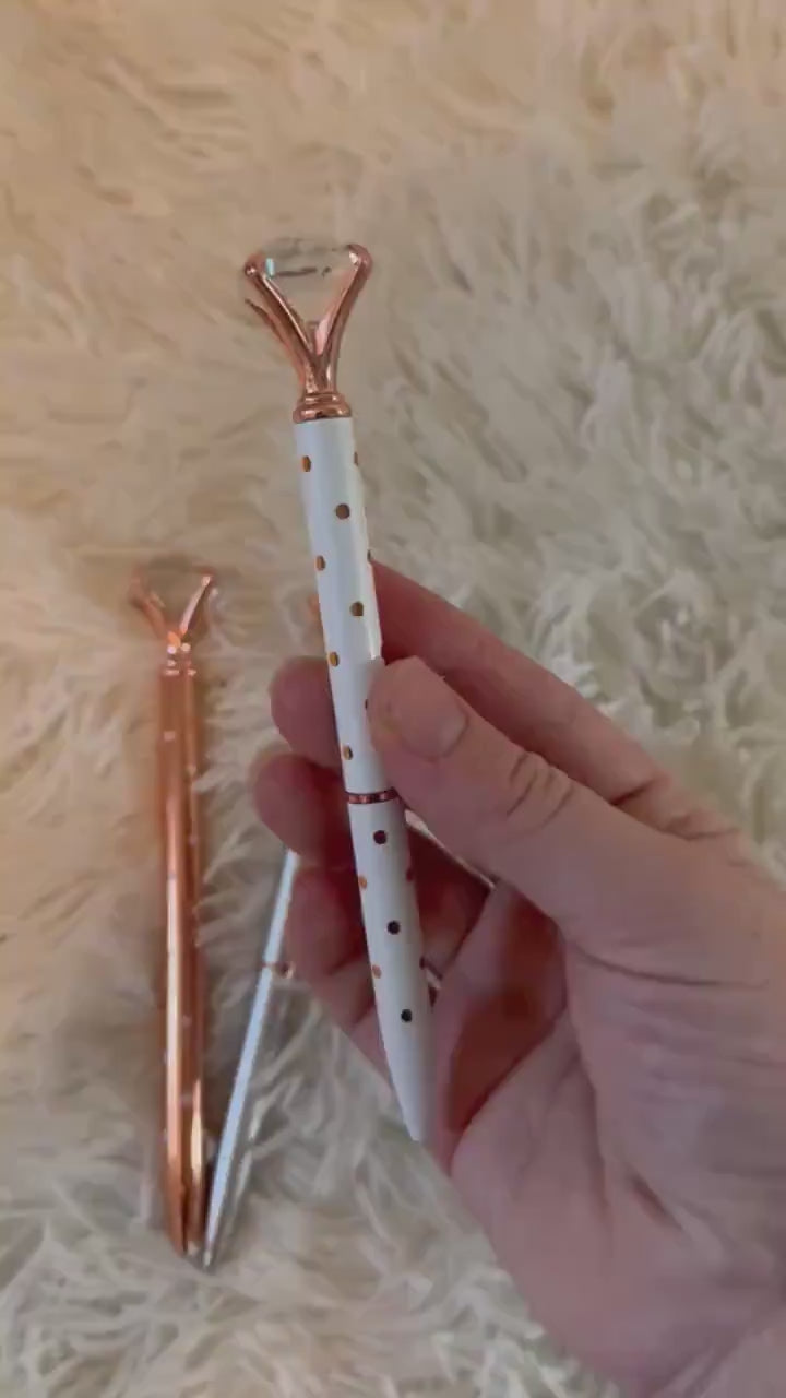 Rose Gold diamond ink pen